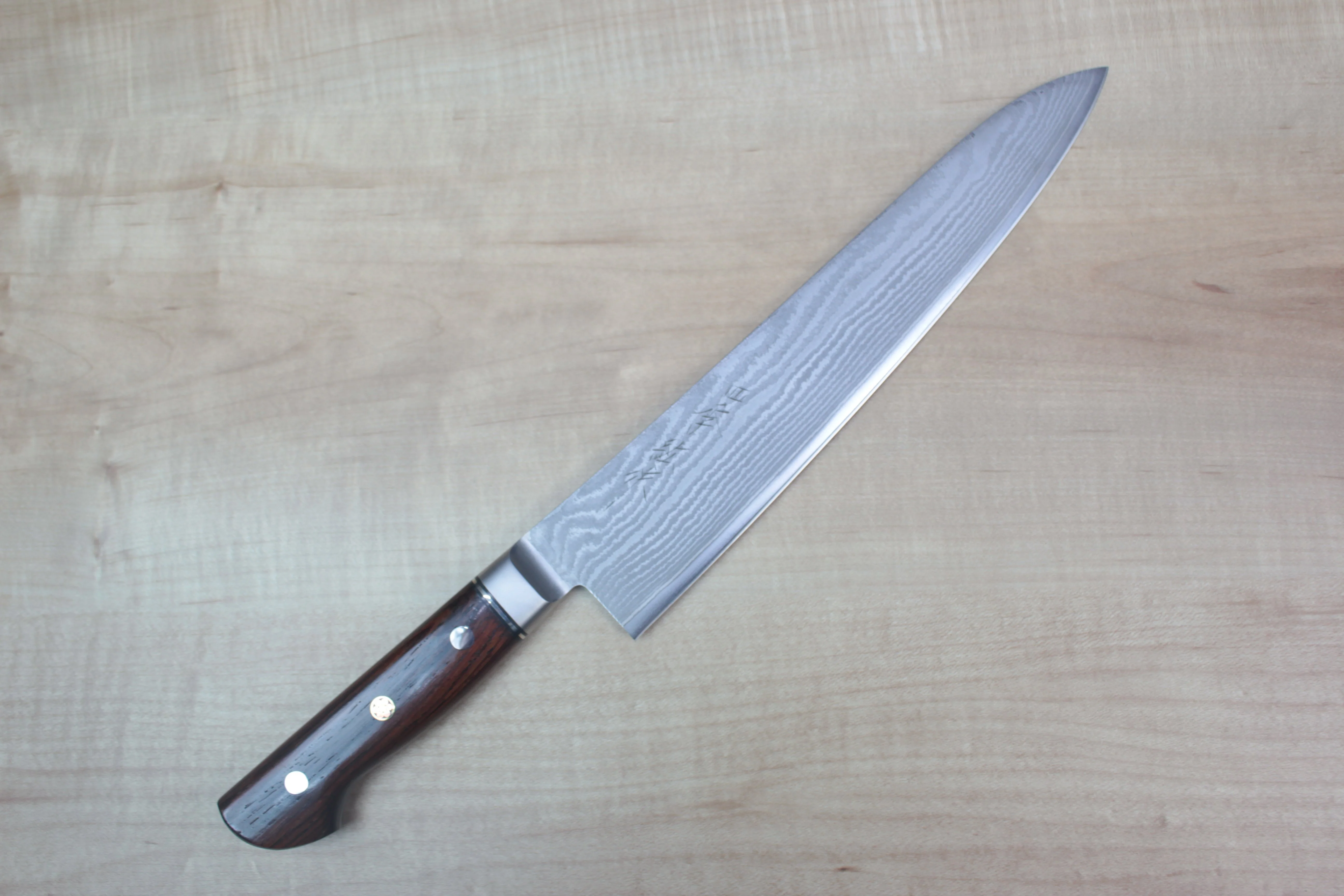 SHIKI 黒龍 Black Dragon Series, VG-10 Damascus Gyuto 240mm (9.4 inch, Cocobolo Wood Handle)