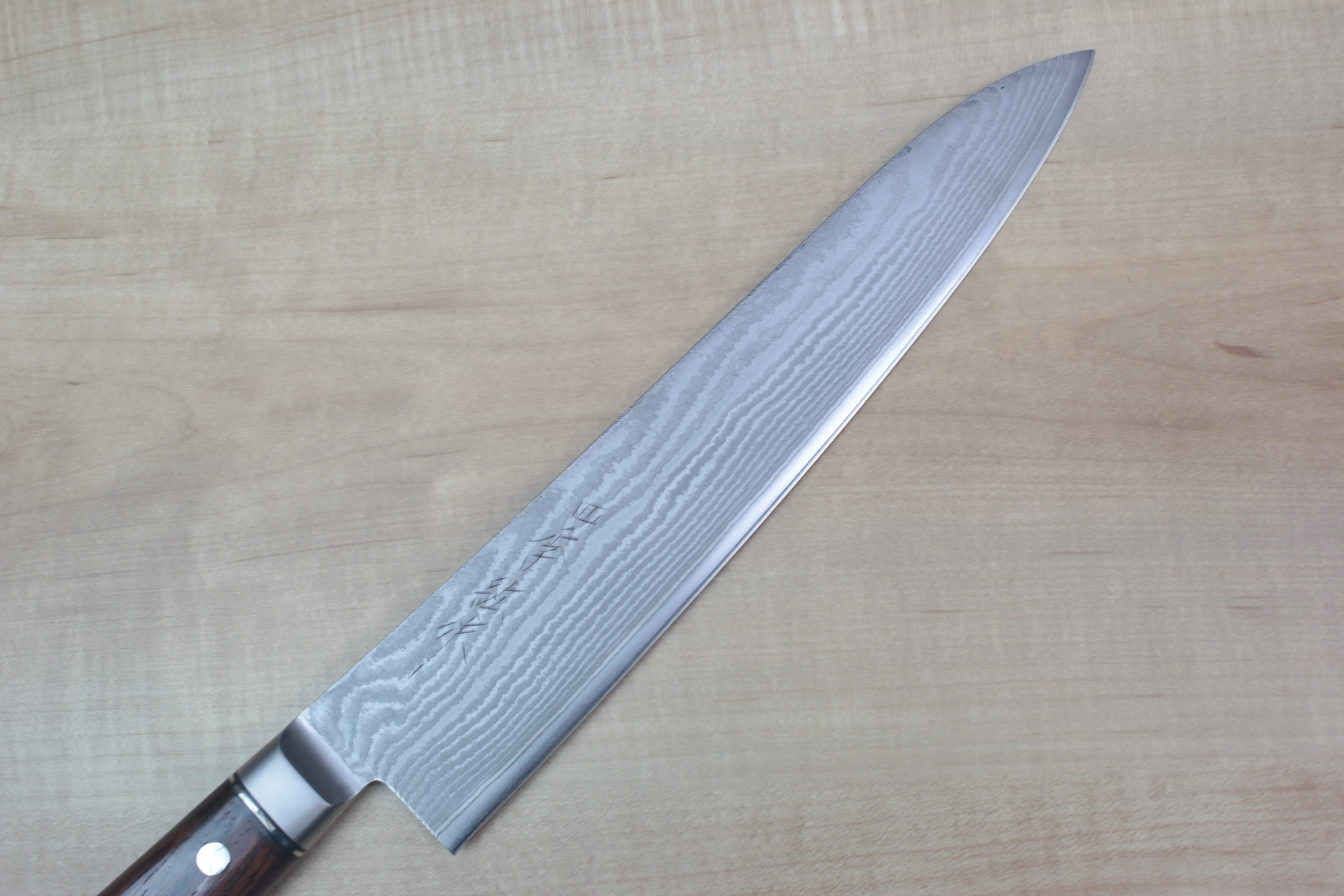 SHIKI 黒龍 Black Dragon Series, VG-10 Damascus Gyuto 240mm (9.4 inch, Cocobolo Wood Handle) - Image 2