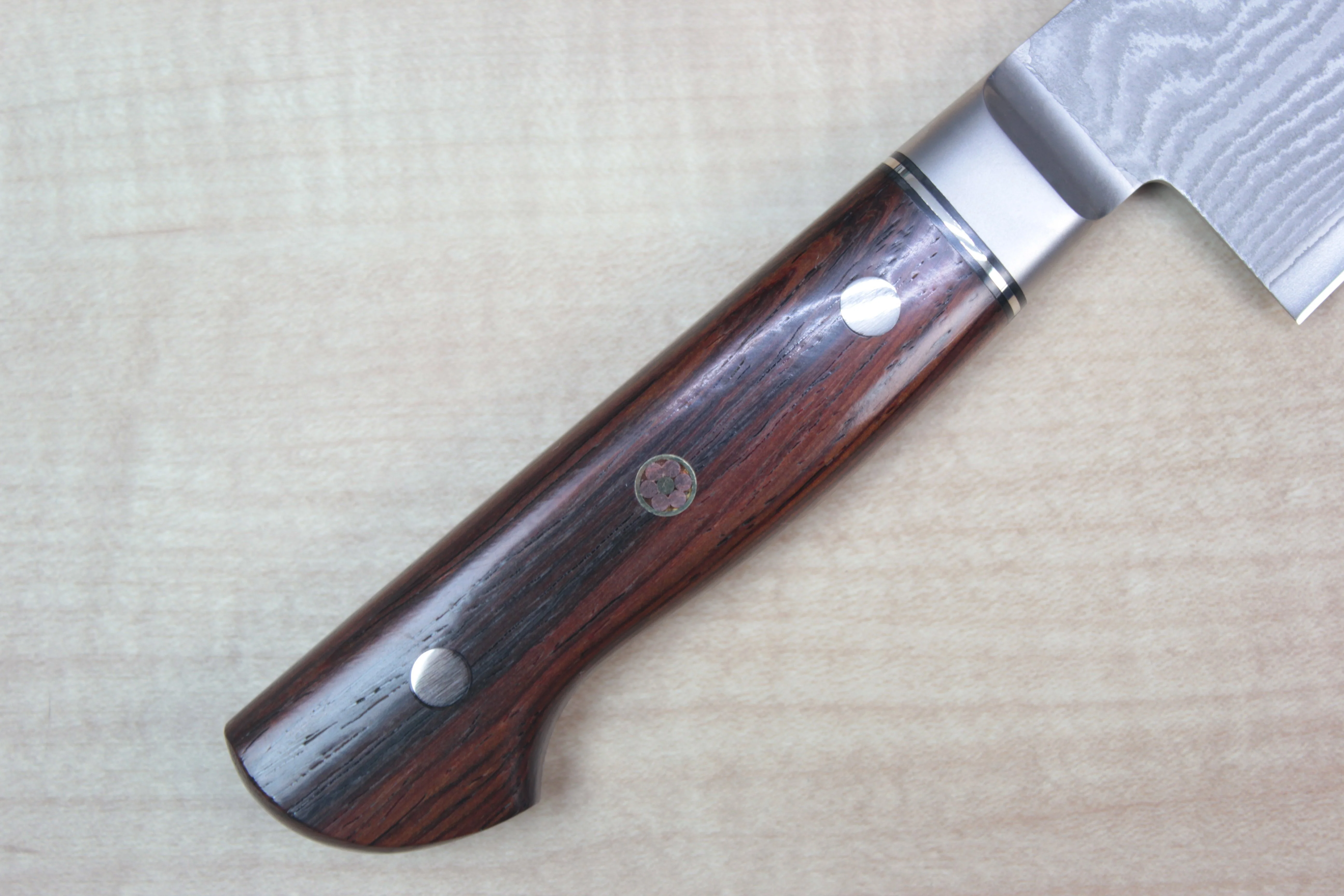 SHIKI 黒龍 Black Dragon Series, VG-10 Damascus Gyuto 240mm (9.4 inch, Cocobolo Wood Handle) - Image 3