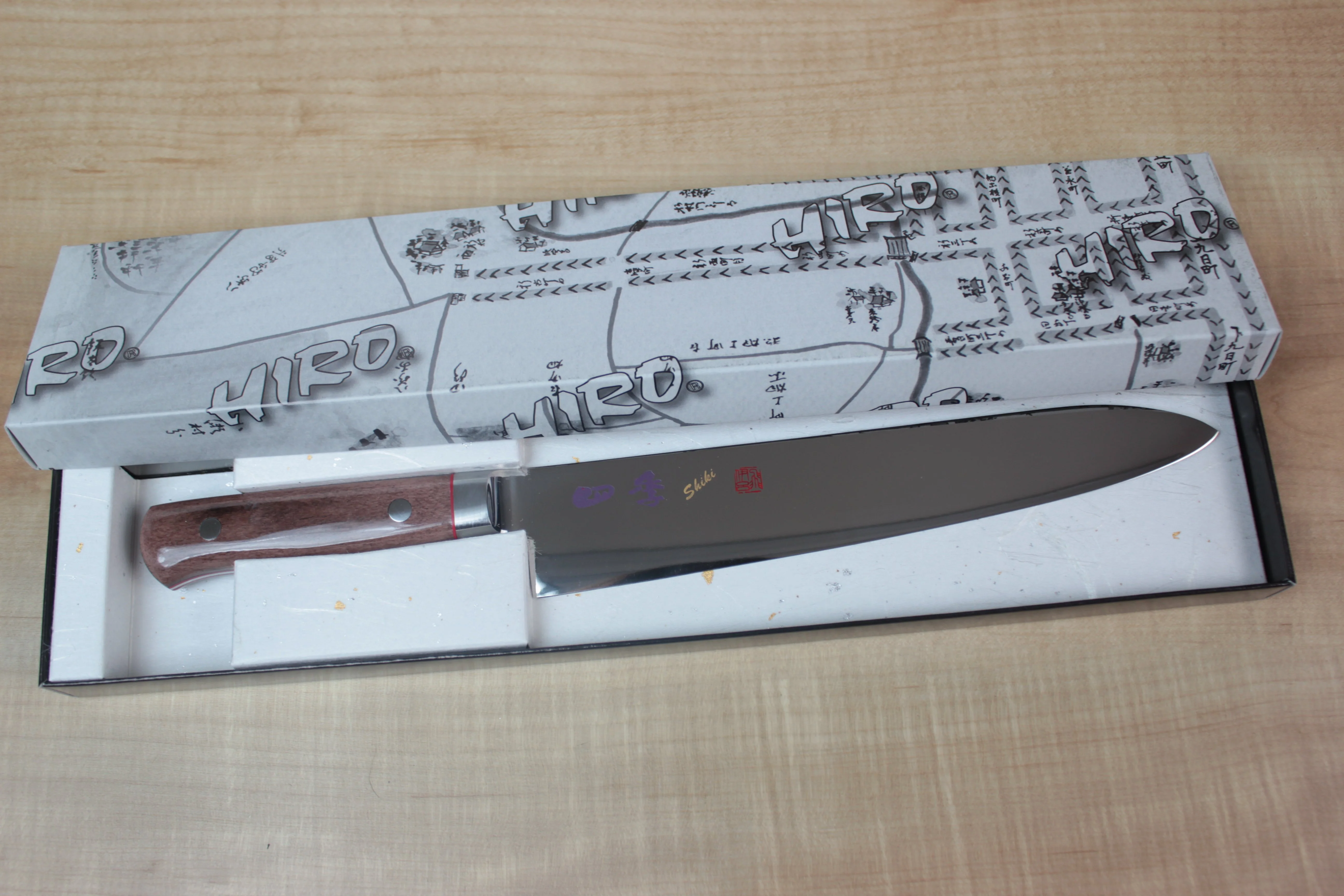 SHIKI VG-10 Handmade French Style Chef Knife 210mm (8.2 inch, Brown Camel Bone Handle) - Image 2