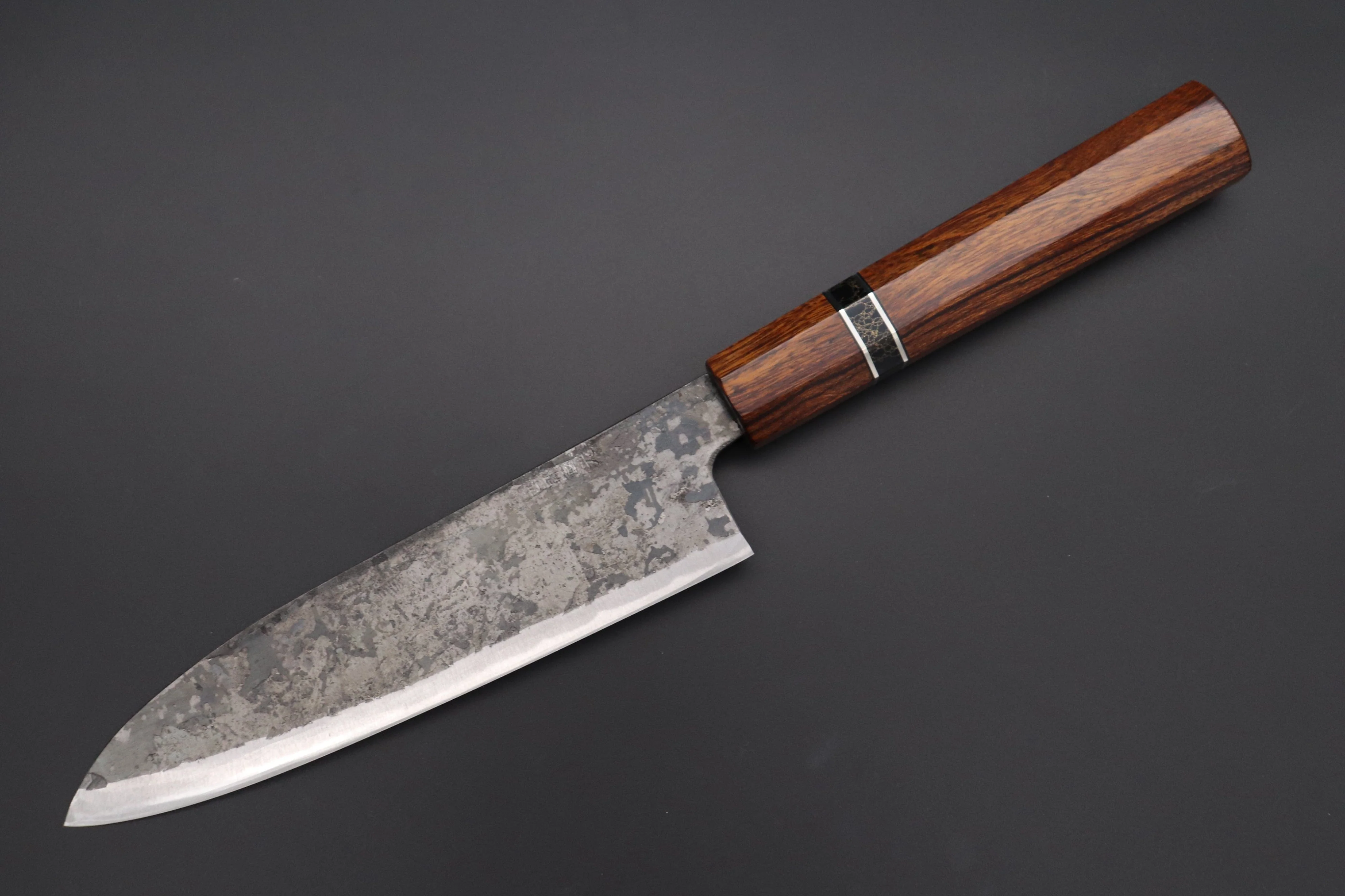 Shirou-Kunimitsu White Steel No.2 Kurouchi Series Special Edition SK-2SP50 Wa Santoku 180mm (7 Inch)