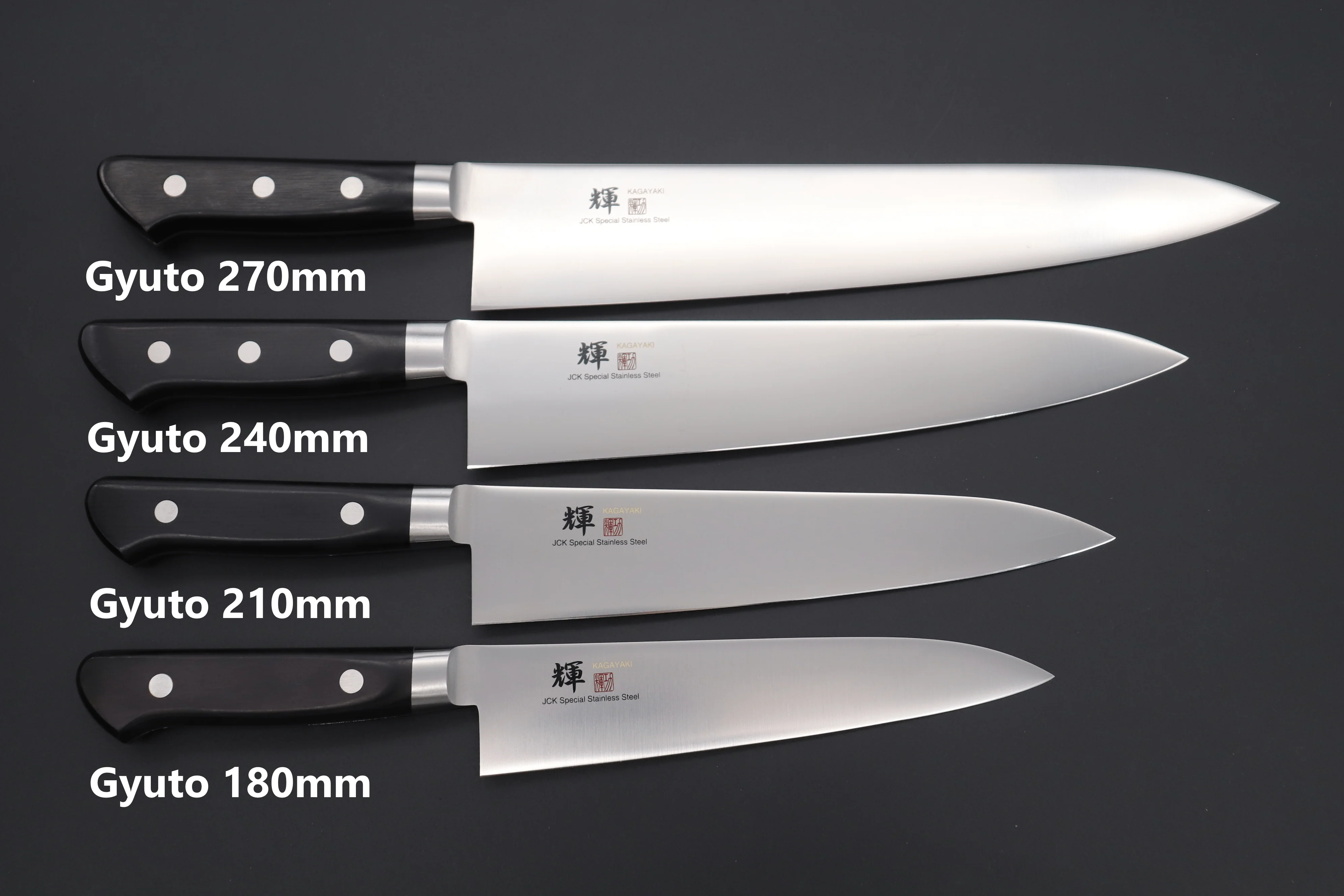 JCK Original Kagayaki Basic Series Gyuto (180mm to 270mm, 4 sizes) - Image 10