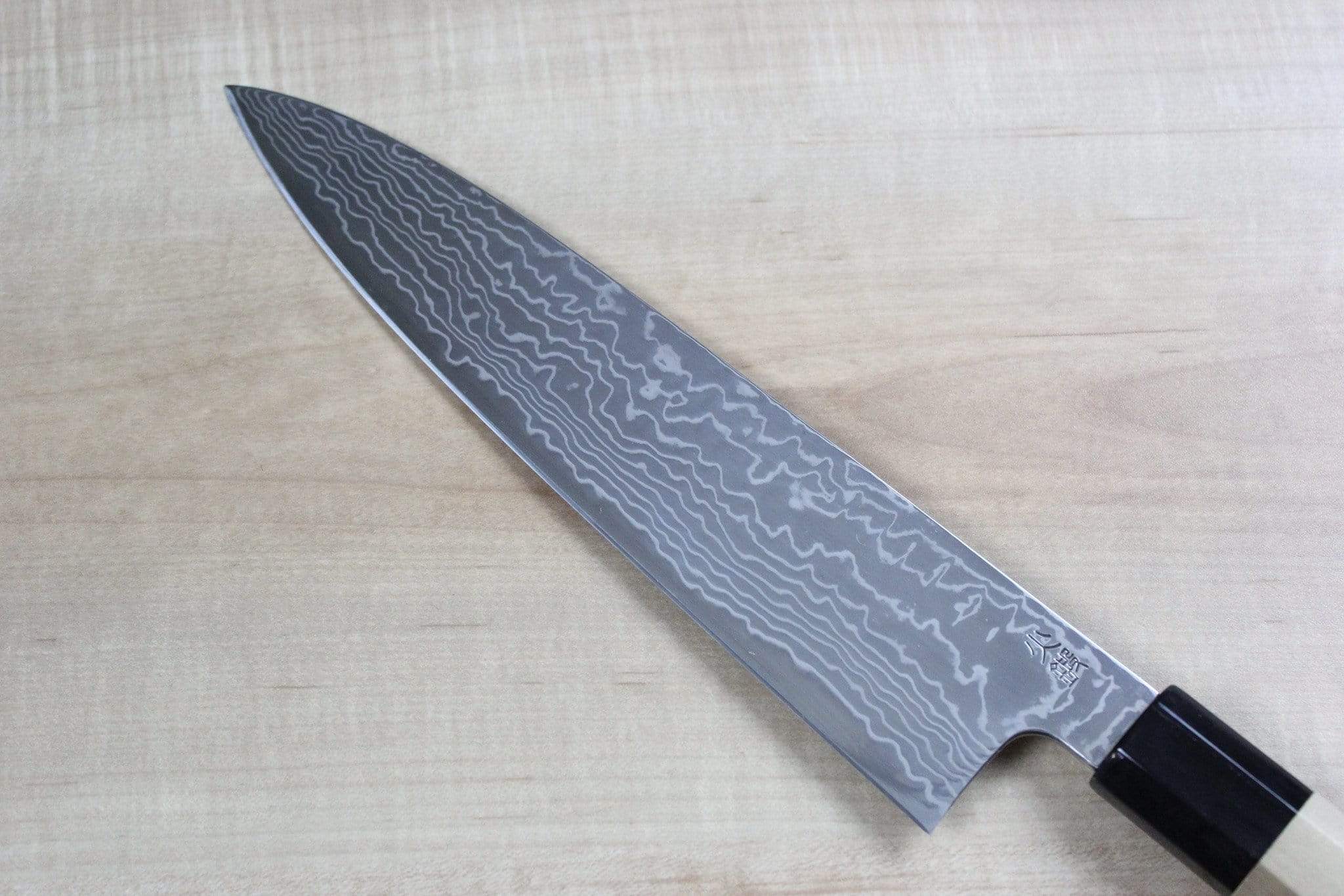 Sukenari Gingami No.3 Nickel Damascus Wa Gyuto (210mm to 270mm, 3 sizes, Octagon Shaped Magnolia Wood Handle) - Image 3