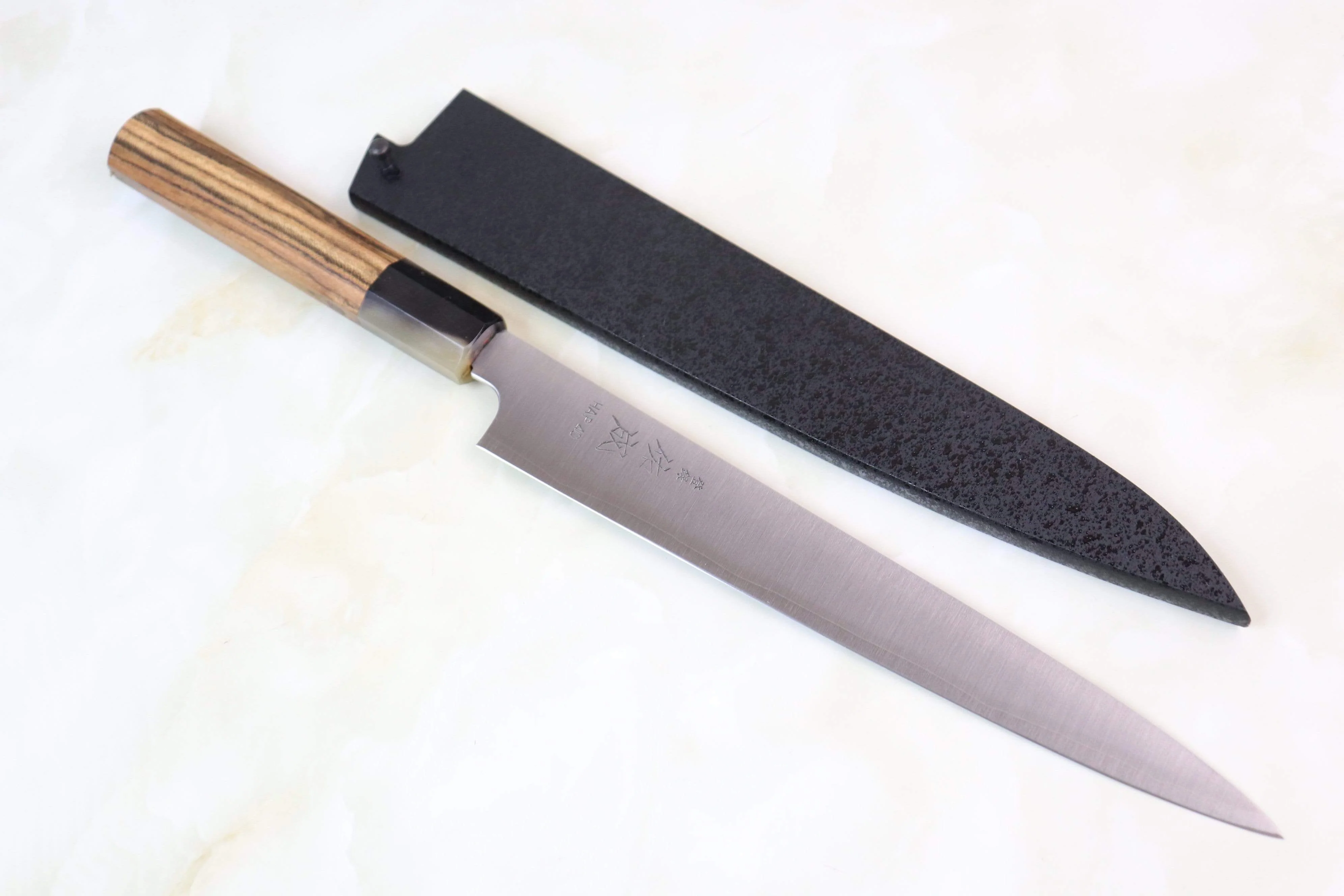 Sukenari HAP-40 Series Wa Sujihiki (240mm and 270mm, 2 sizes, Octagon Shaped Bocote Wood Handle) - Image 8