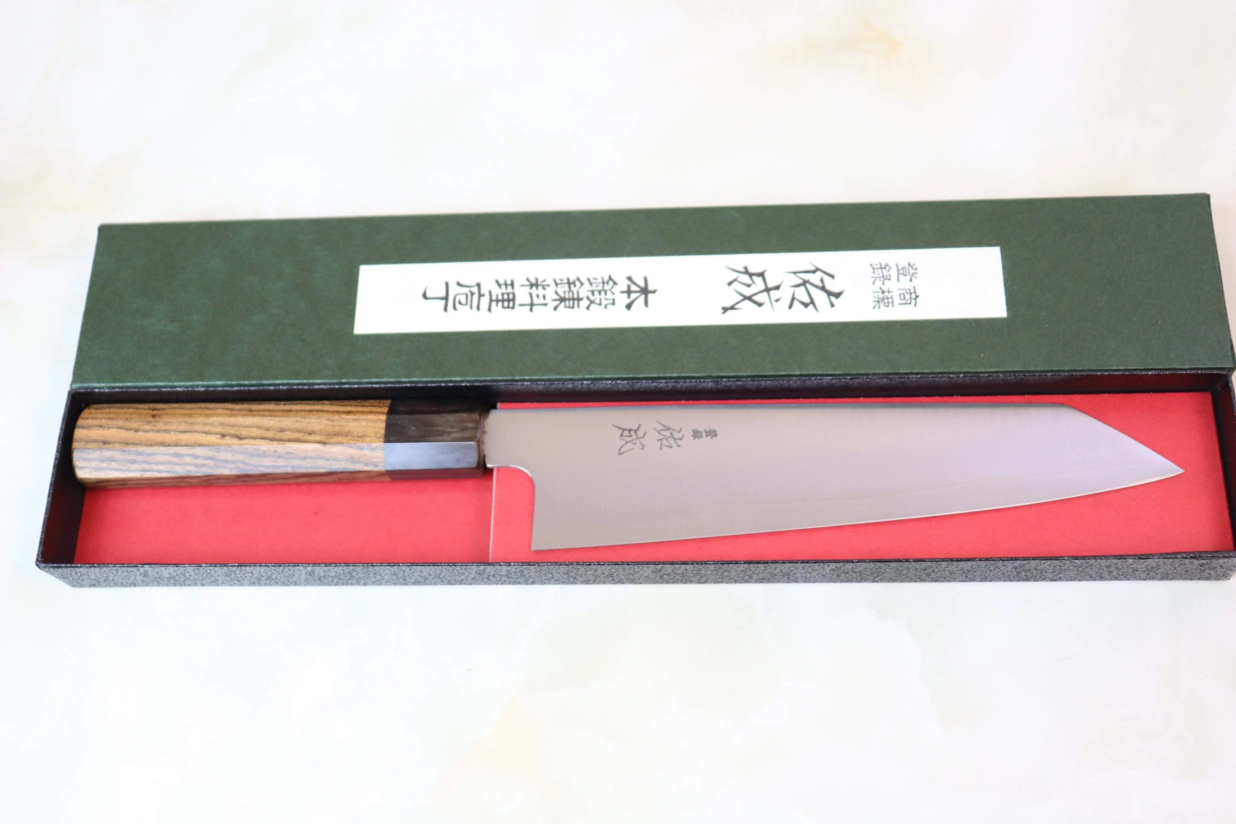 Sukenari R-2 Clad Wa Series Kiritsuke (210 to 270mm, 3 sizes, Octagon Shaped Bocote Wood Handle) - Image 6