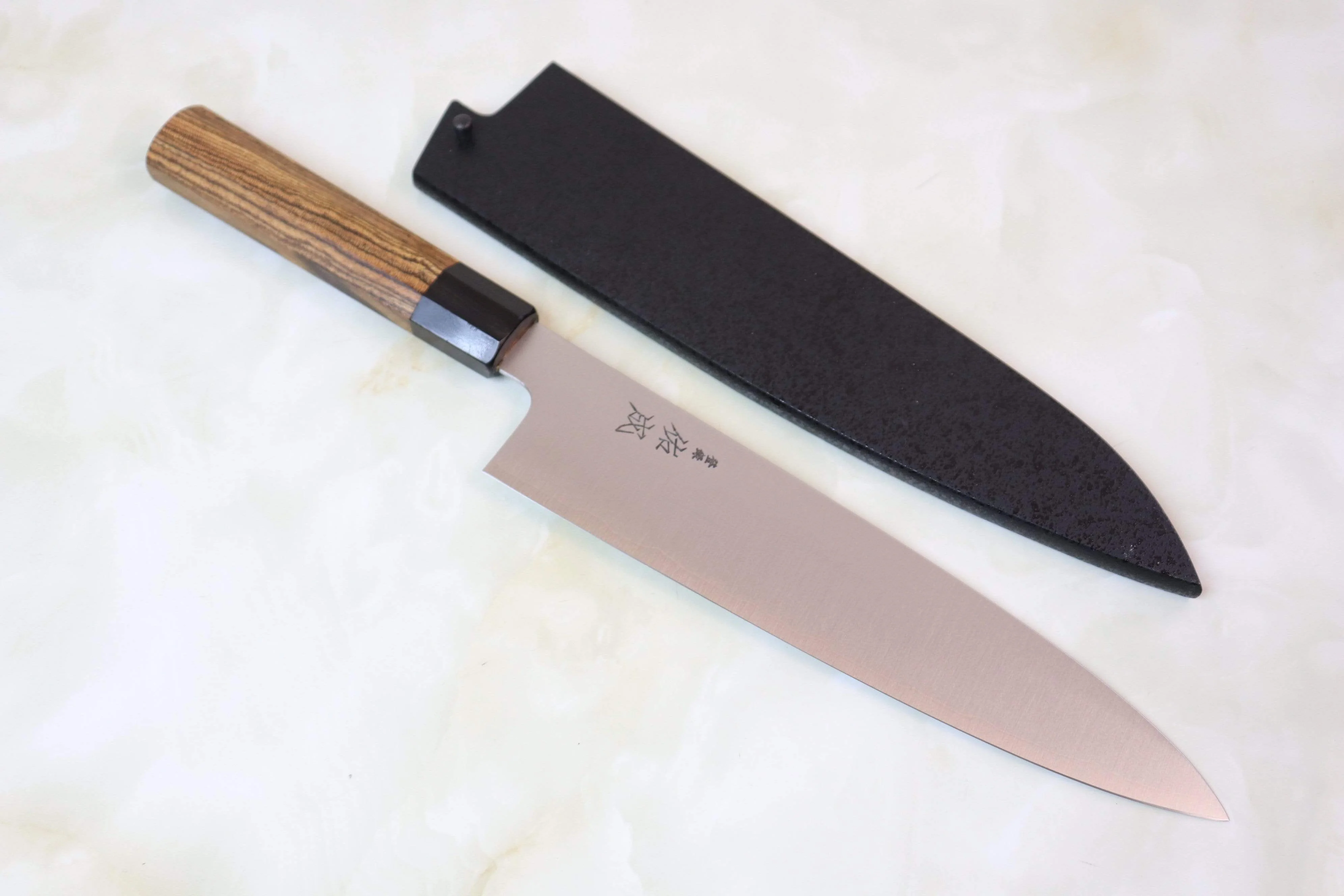 Sukenari R-2 Clad Wa Series Wa Gyuto (210 to 270mm, 3 sizes, Octagon Shaped Bocote Wood Handle) - Image 7