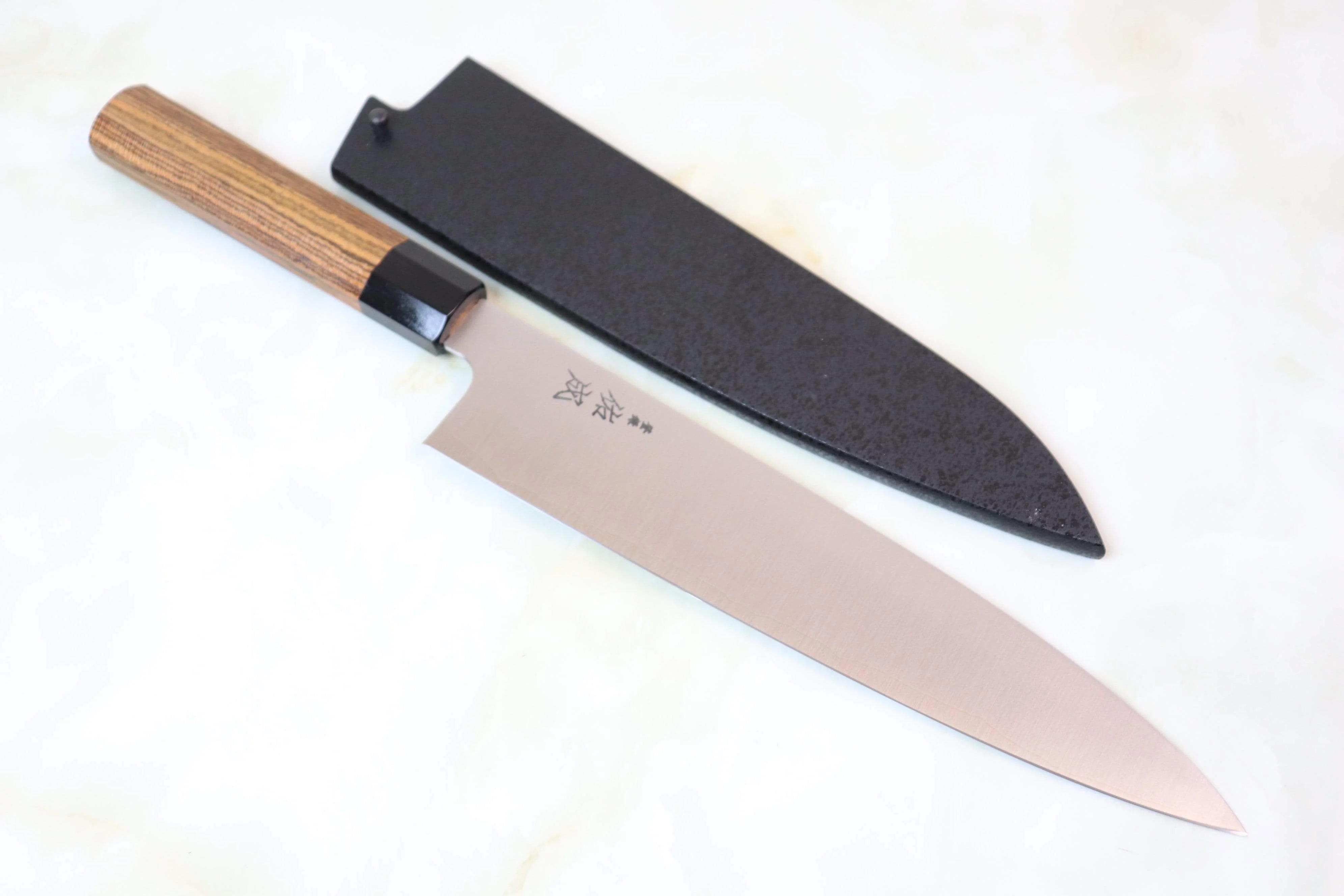 Sukenari R-2 Clad Wa Series Wa Gyuto (210 to 270mm, 3 sizes, Octagon Shaped Bocote Wood Handle) - Image 8
