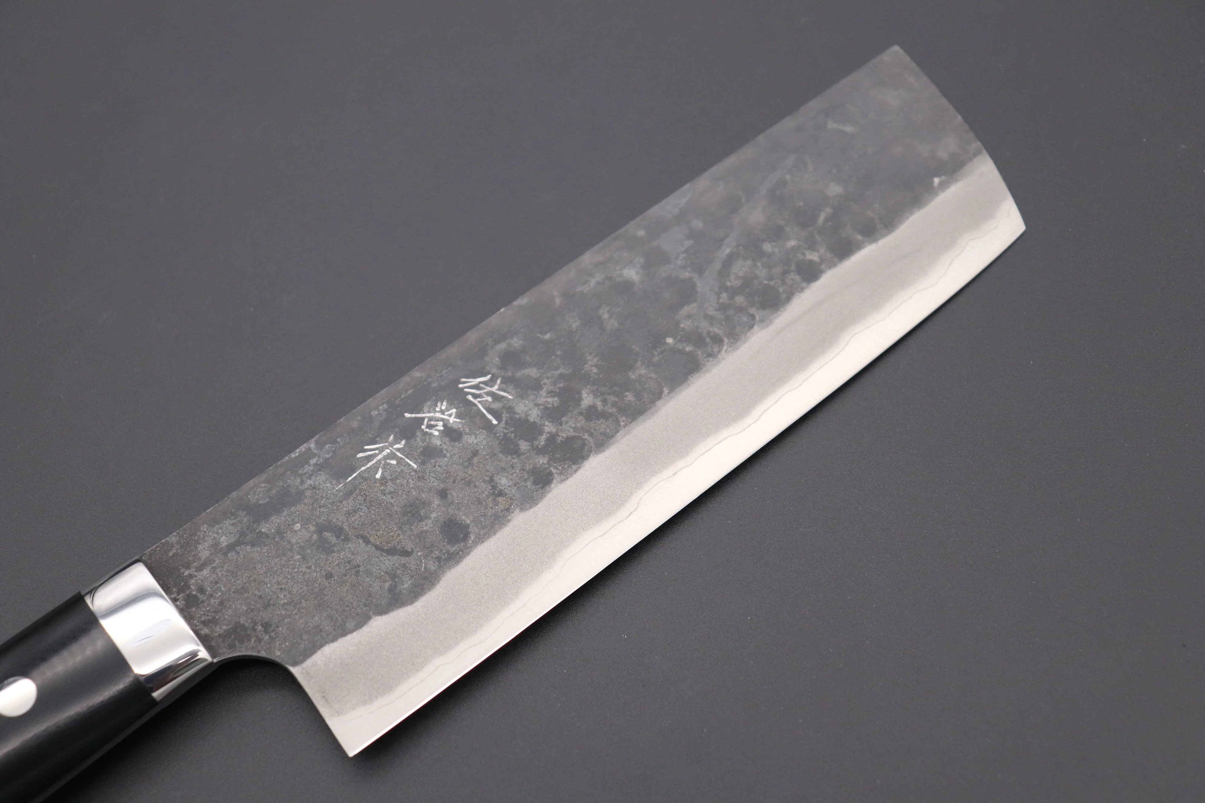 Takeshi Saji Aogami Super Custom Series Nakiri 165mm (6.4 inch, Linen Micarta Handle) - Image 2