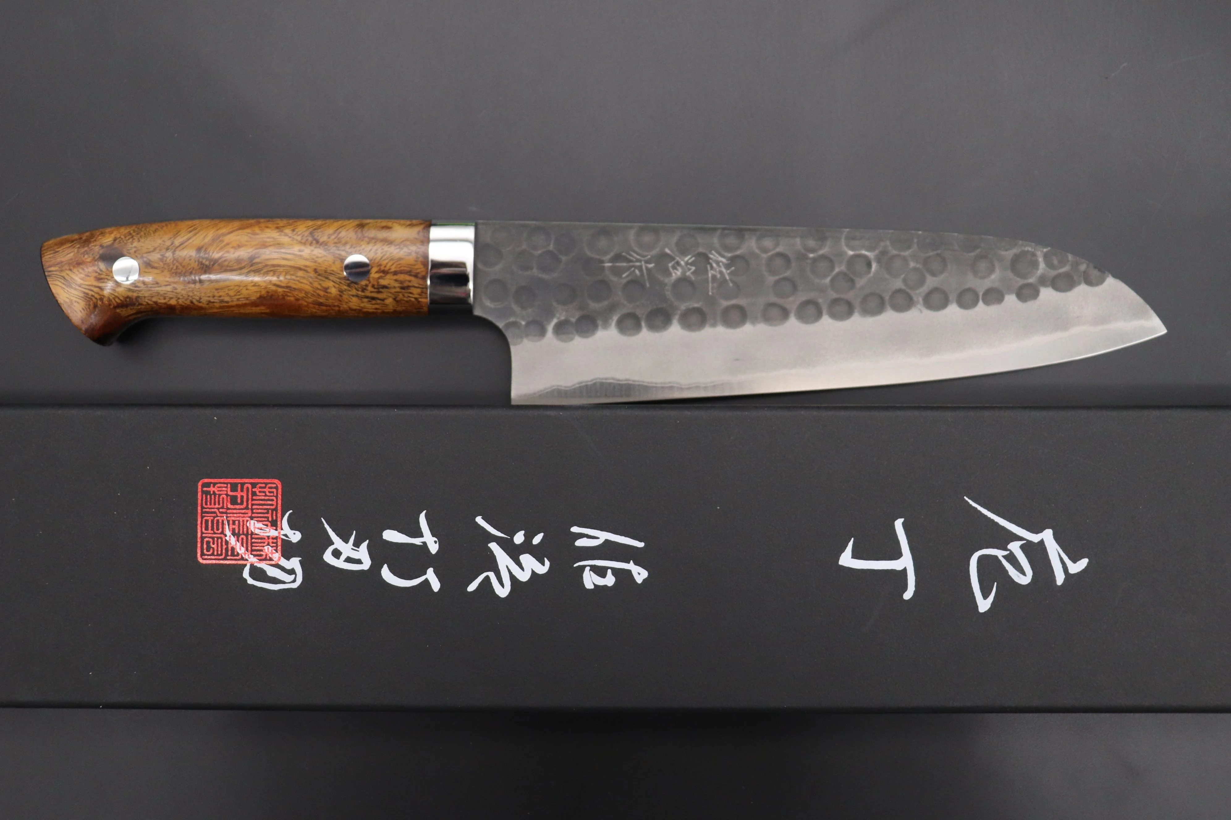 Takeshi Saji Aogami Super Custom Series Santoku 180mm (7 inch, Ironwood Handle) - Image 8