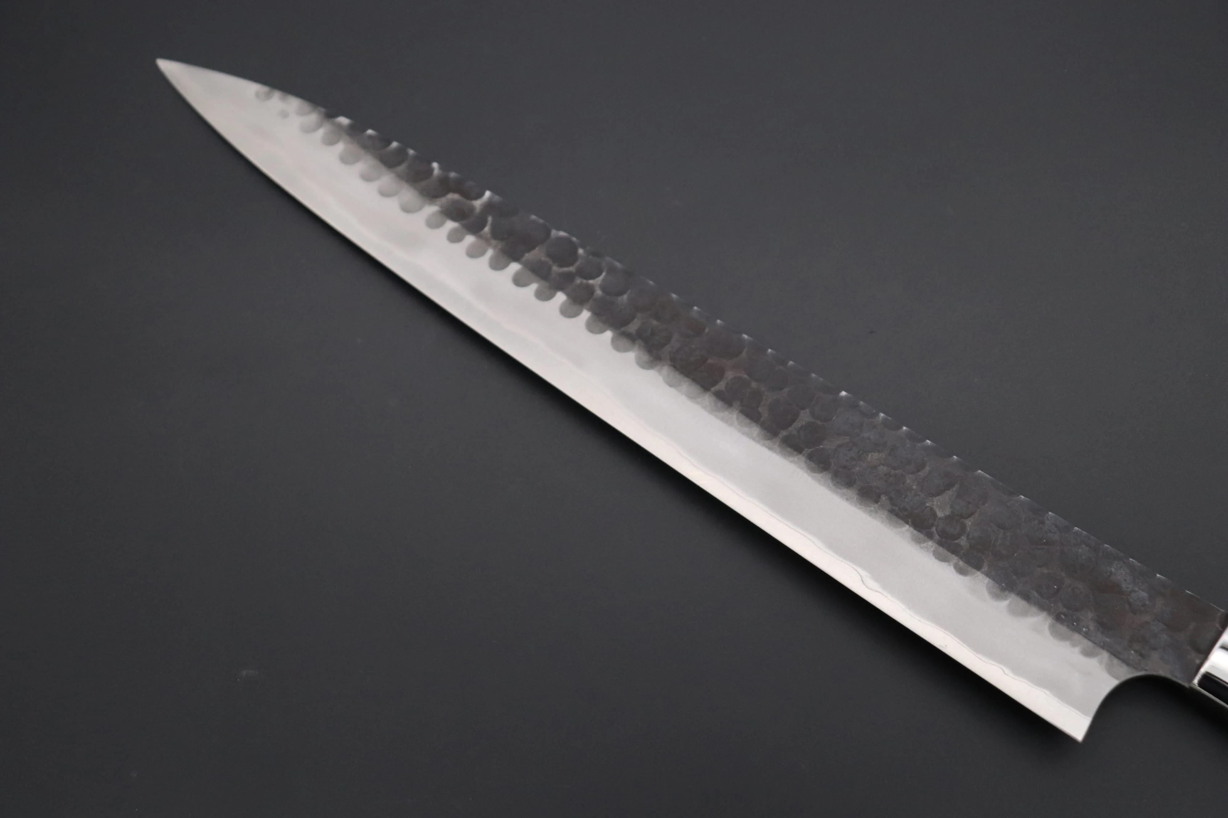 Takeshi Saji Aogami Super Custom Series Sujihiki (240mm & 270mm, 2 Sizes, Linen Micarta Handle) - Image 6