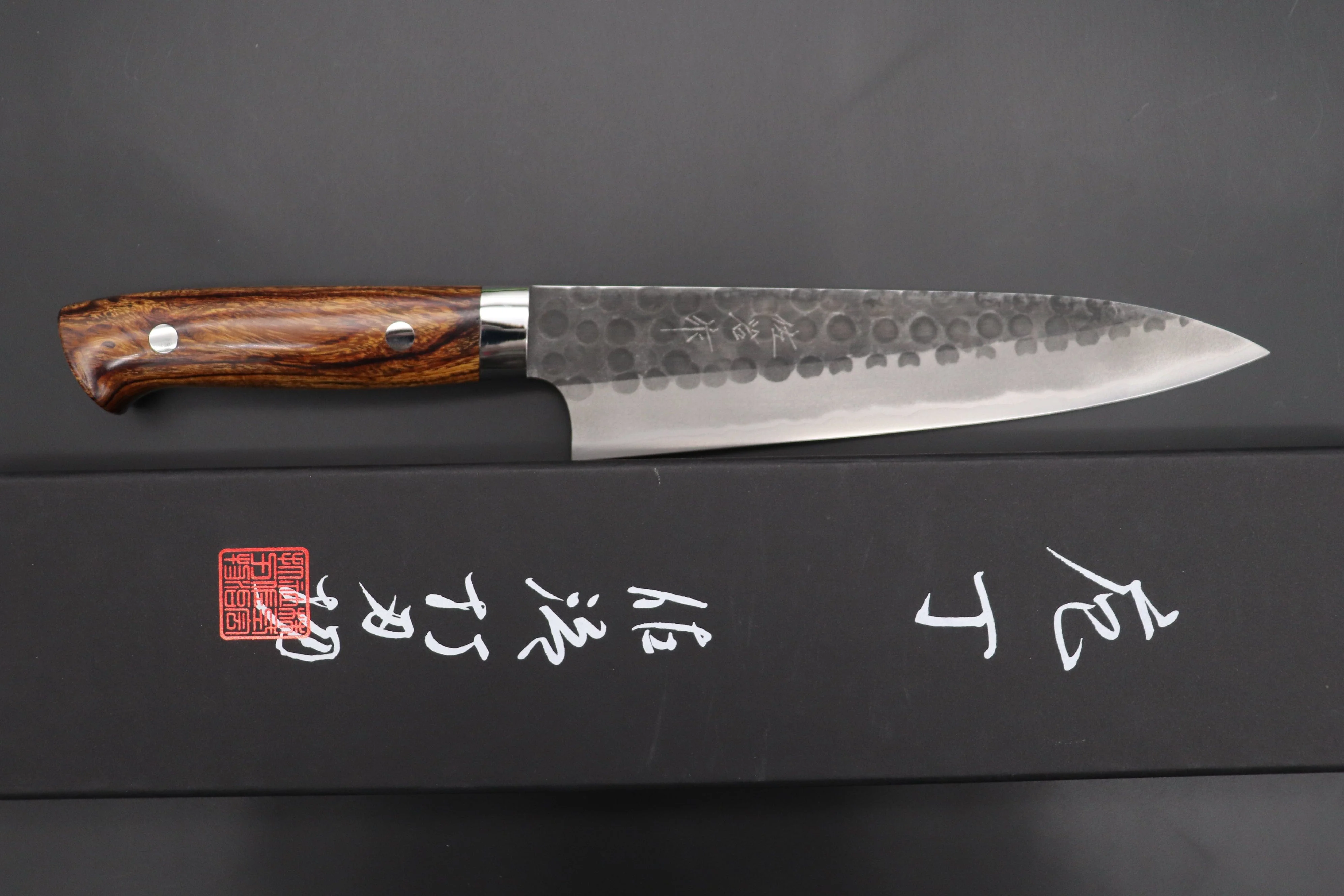 Takeshi Saji Aogami Super Custom Series Gyuto (180mm to 270mm, 4 sizes, Ironwood Handle) - Image 7