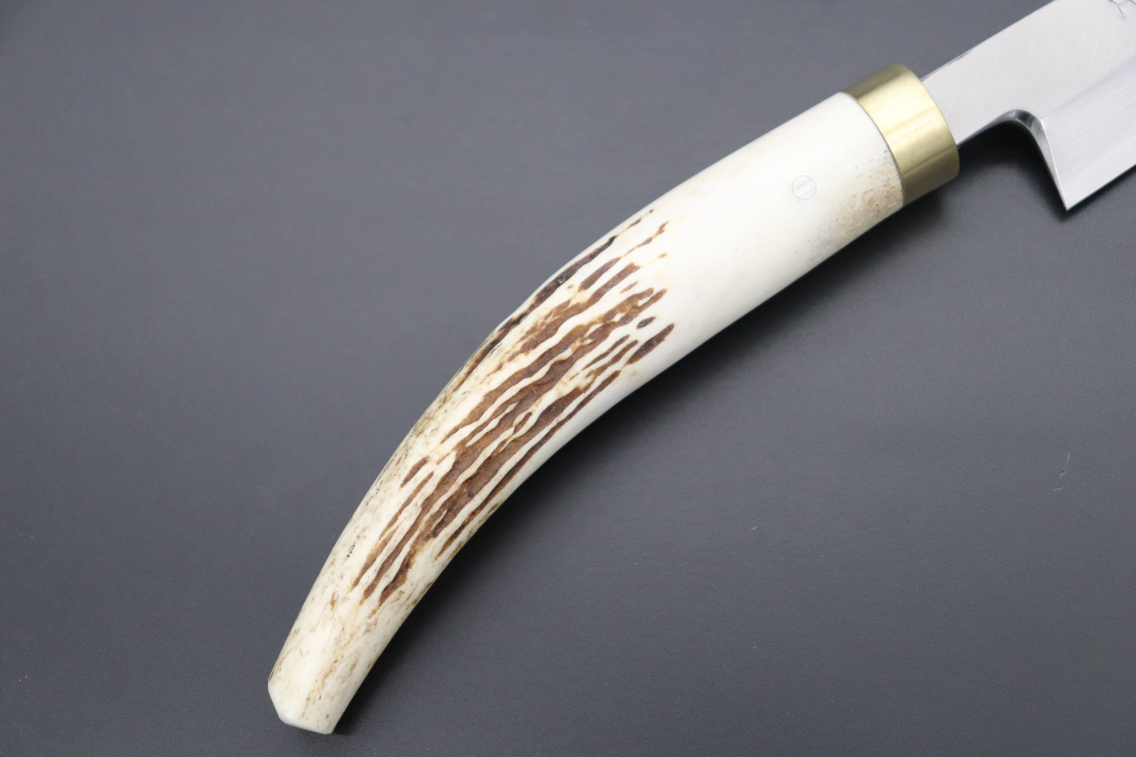 Takeshi Saji Gingami No.3 Wa Bocho Series Kaisaki (Wa Petty, Single Bevel Edge, Stag Handle) - Image 3