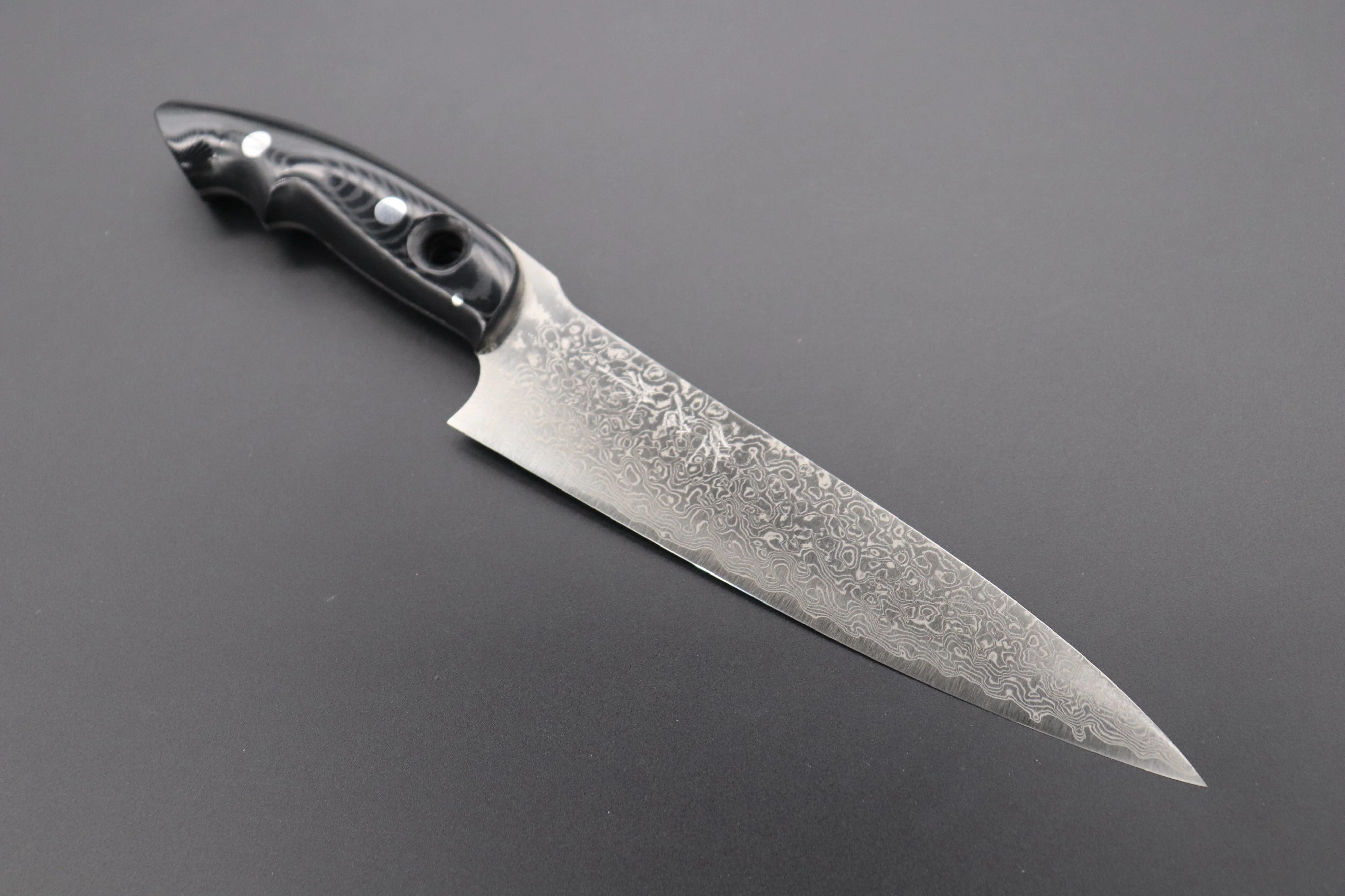 Takeshi Saji New Design VG-10 Custom Damascus Series Gyuto (180mm and 210mm, 2 Sizes, Linen Micarta Handle)