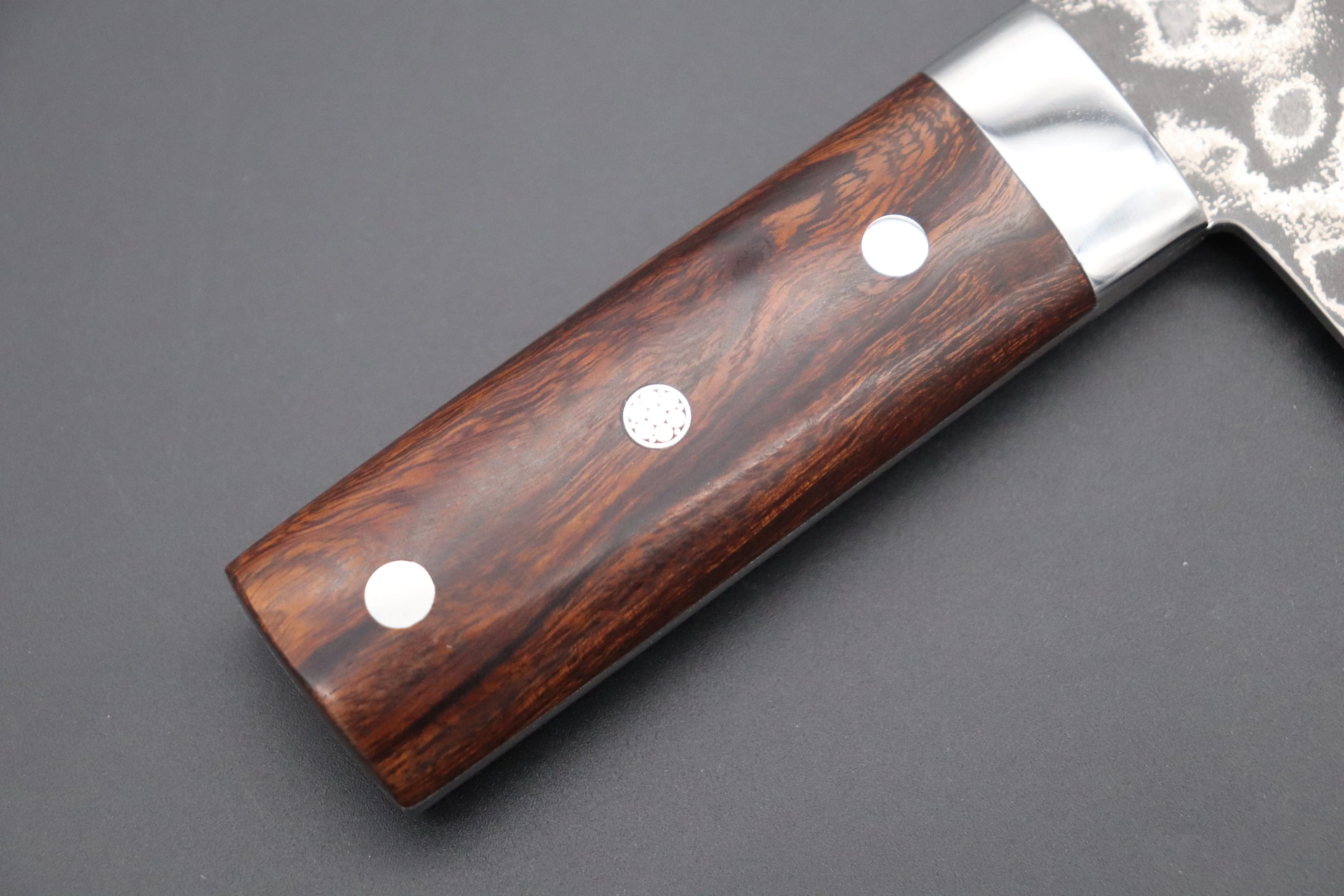 Takeshi Saji R-2 Custom Damascus Chinese Cleaver (Ironwood Handle, SCR2-IW) - Image 3