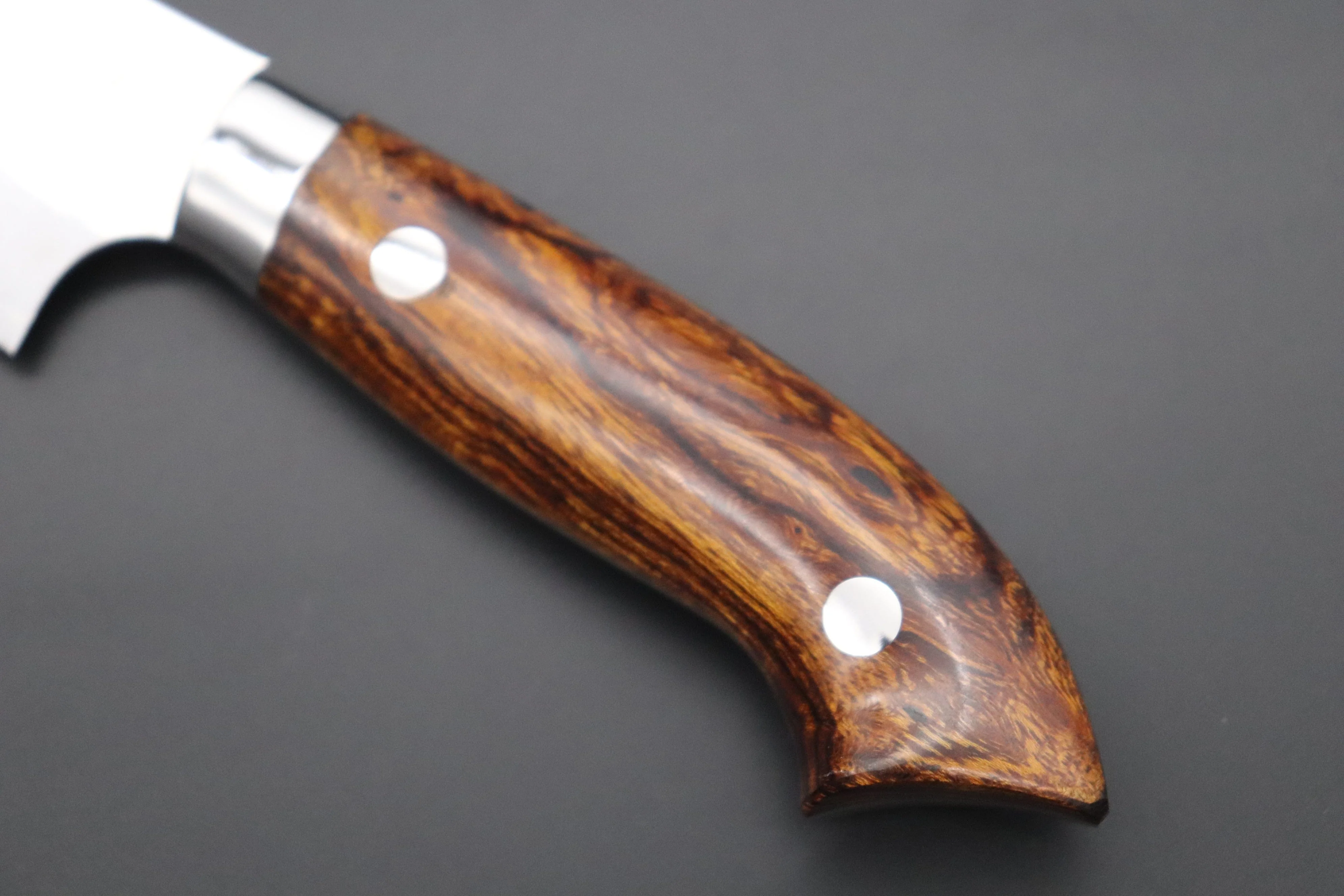 Takeshi Saji SRS-13 Hammer Forged, Custom Handmade Handle Series "Designed By Nomura" Petty 135mm (5.3 inch, Ironwood Handle) - Image 7
