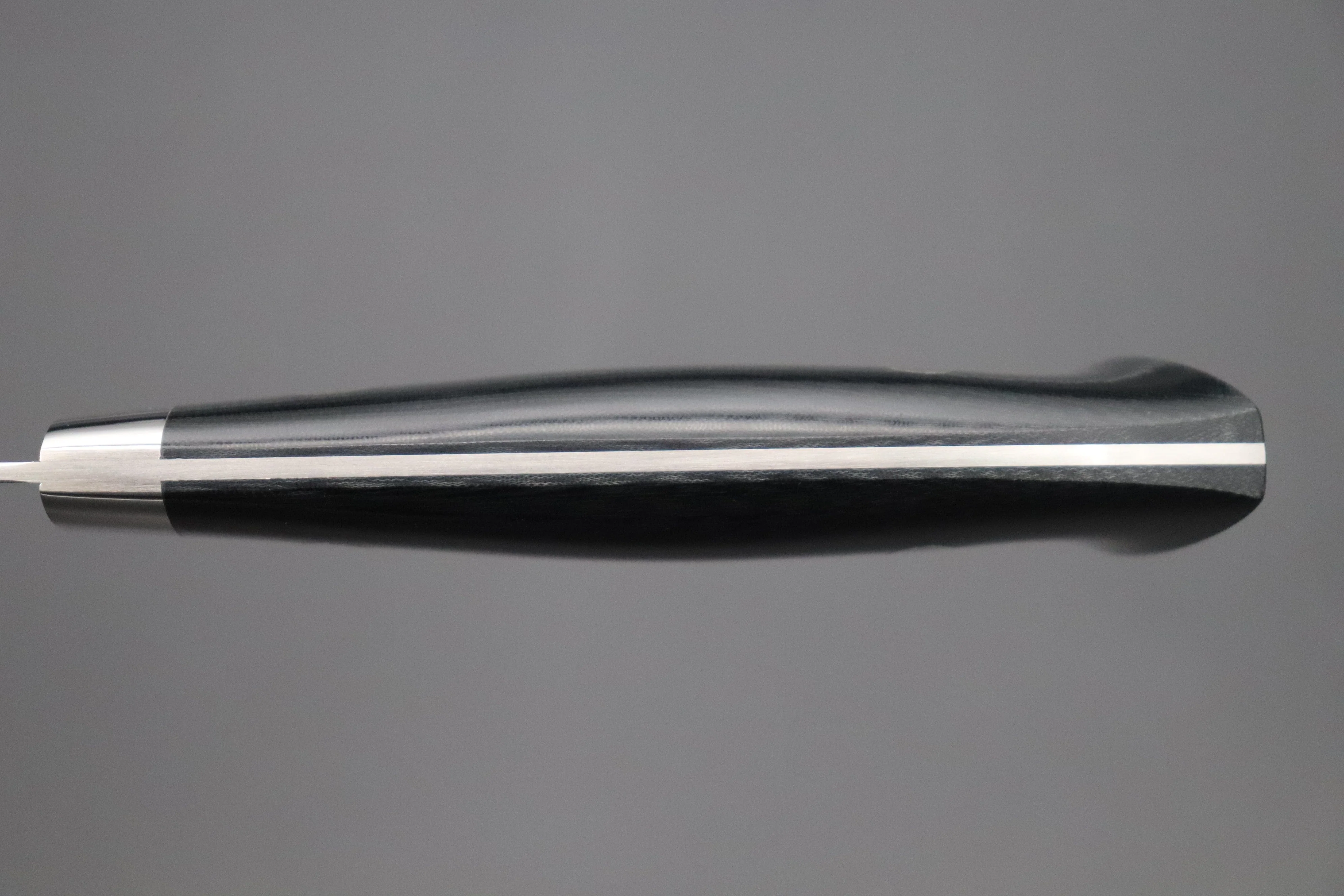 Takeshi Saji SRS-13 Hammer Forged, Custom Handmade Handle Series Gyuto (210mm and 240mm, 2 Sizes, Black Linen Micarta Handle) - Image 6