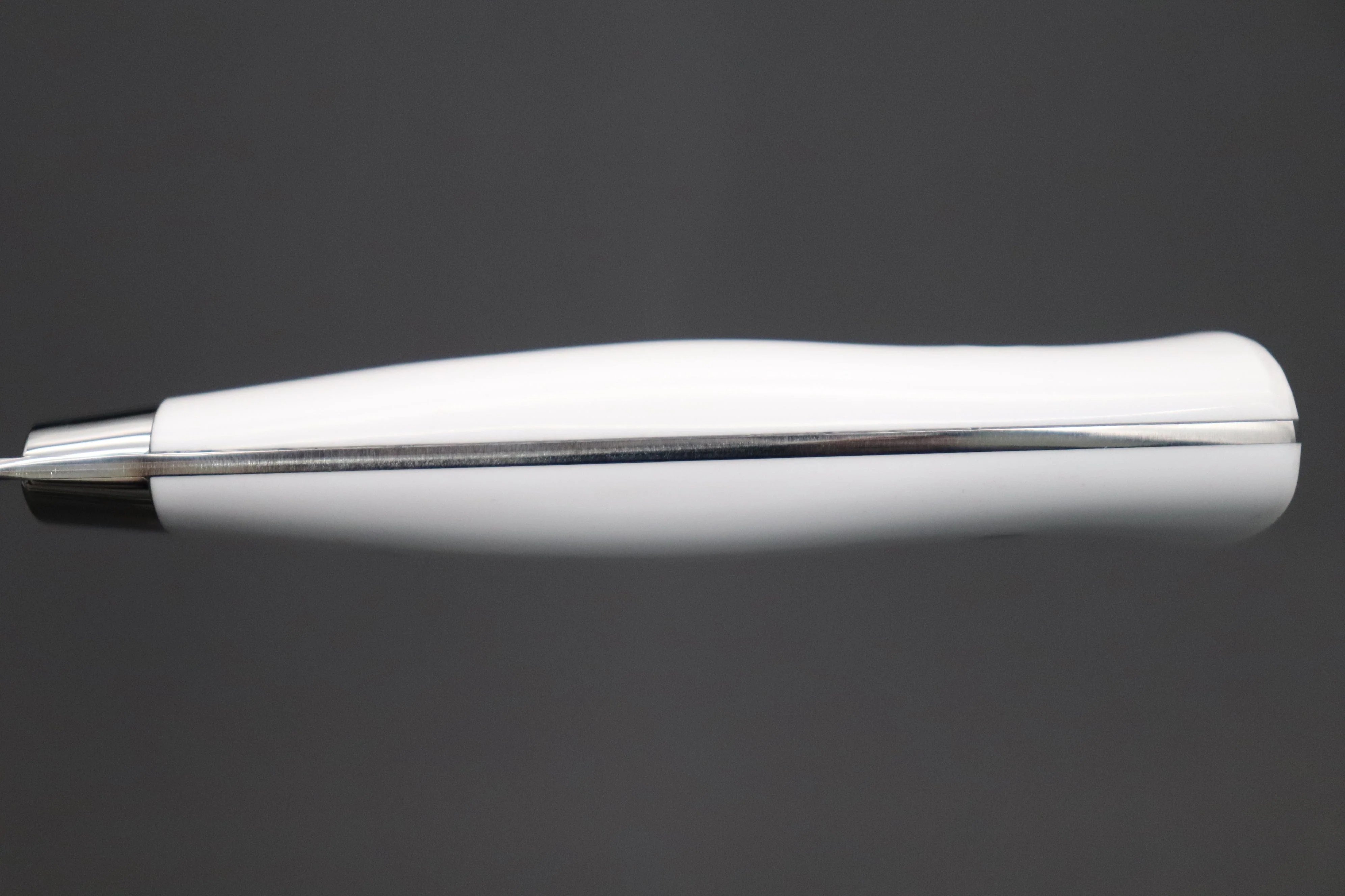 Takeshi Saji SRS-13 Hammer Forged, Custom Handmade Handle Series Nakiri 165mm (6.4 inch, White Corian Handle) - Image 7