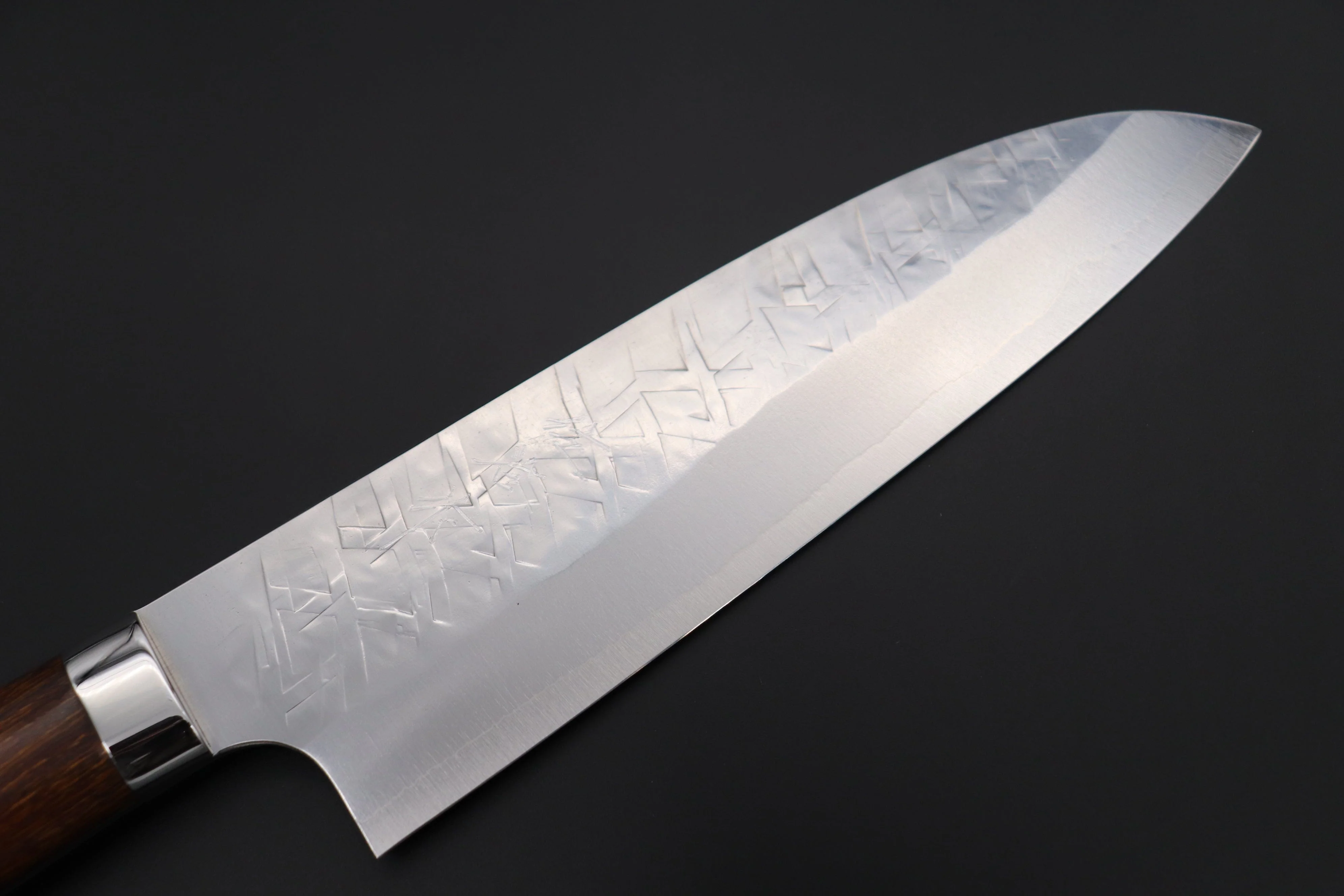 Takeshi Saji SRS-13 Hammer Forged, Custom Handmade Handle Series Santoku 180mm (7 inch, Ironwood Handle) - Image 2