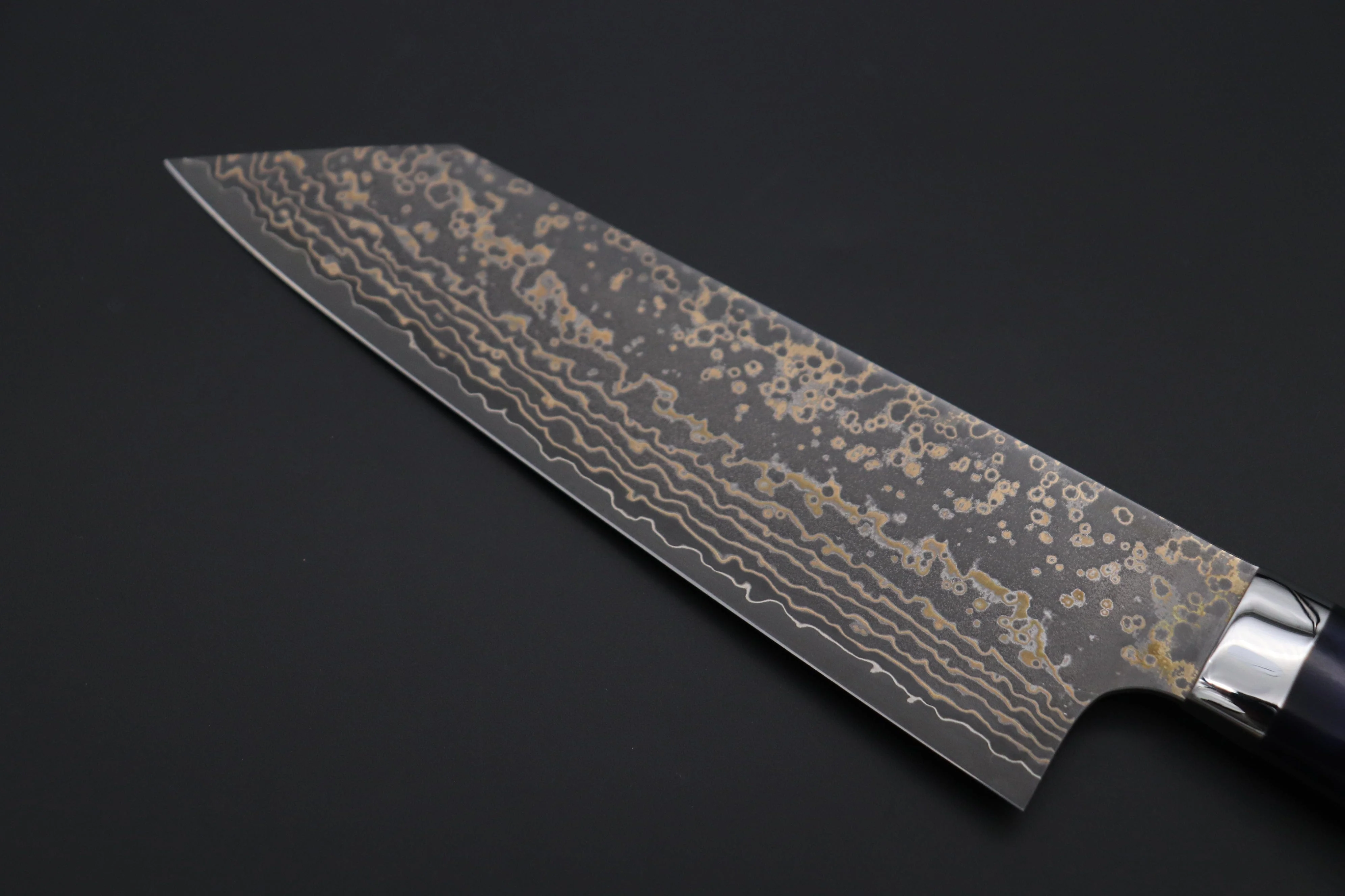 Takeshi Saji SUMMIT ― Limited Edition Custom Series  SMT-1080 VG-10W Multi-Colored Golden-Rainbow Damascus Bunka 175mm (6.8 Inch) - Image 6