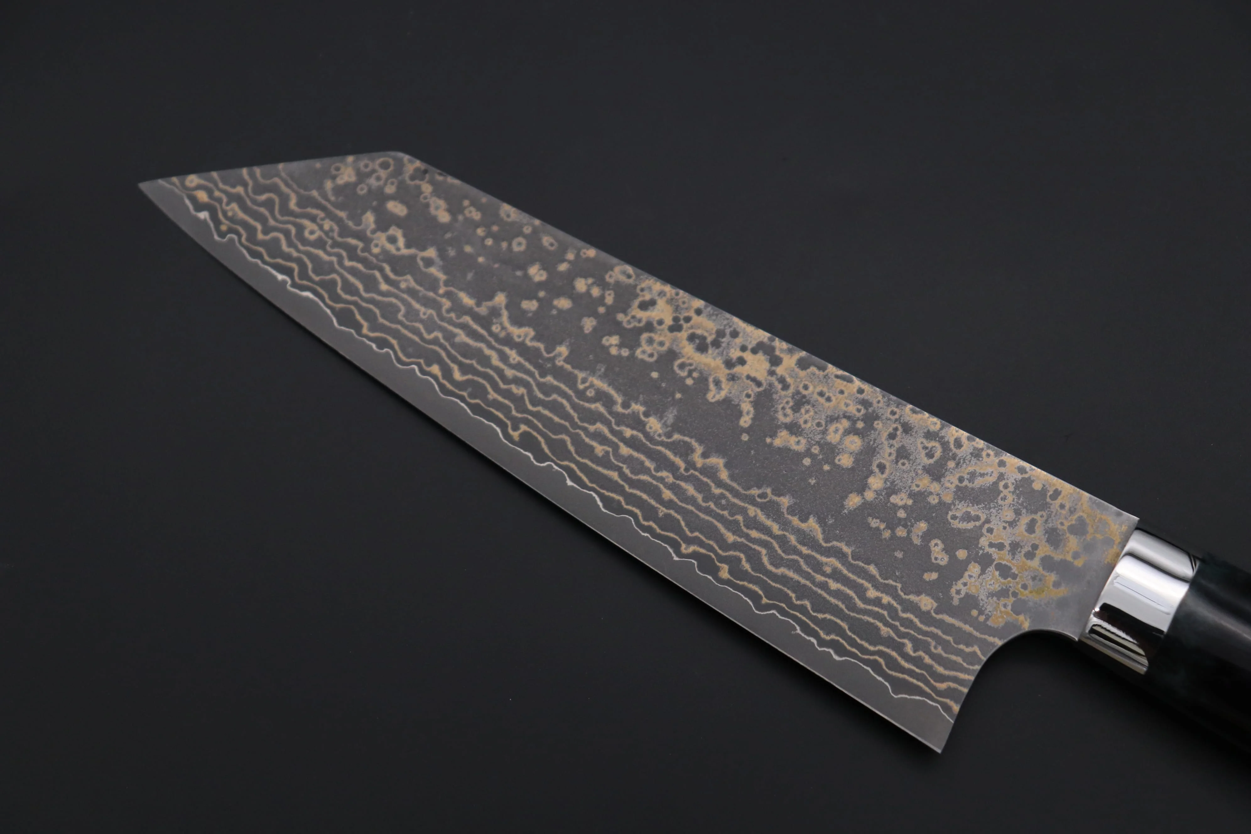 Takeshi Saji SUMMIT ― Limited Edition Custom Series  SMT-1151 VG-10W Multi-Colored Golden-Rainbow Damascus Bunka 175mm (6.8 Inch) - Image 6