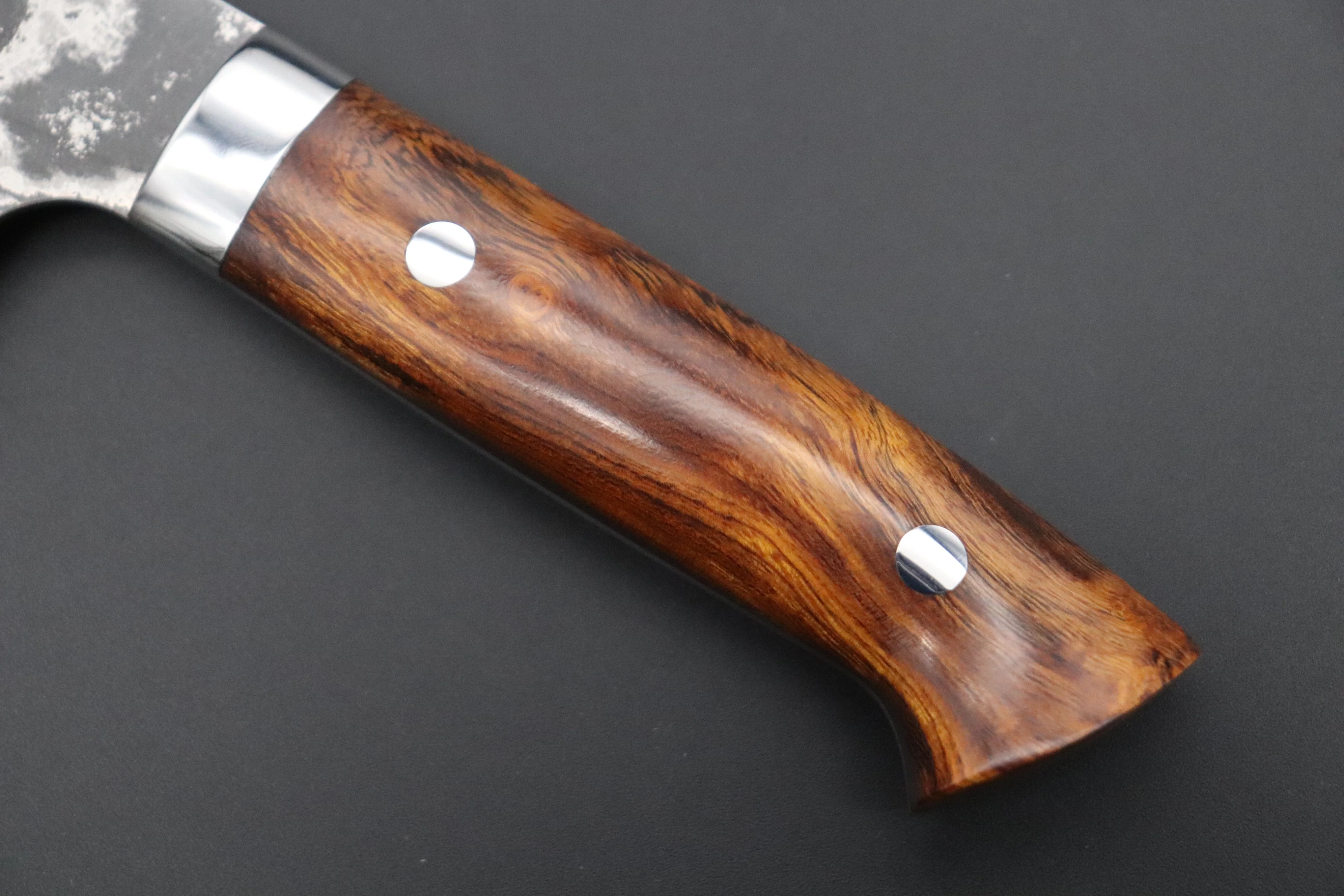 Takeshi Saji VG-10 Custom Damascus Wild Series Bunka 180mm (7 inch, Desert Ironwood Handle) - Image 7