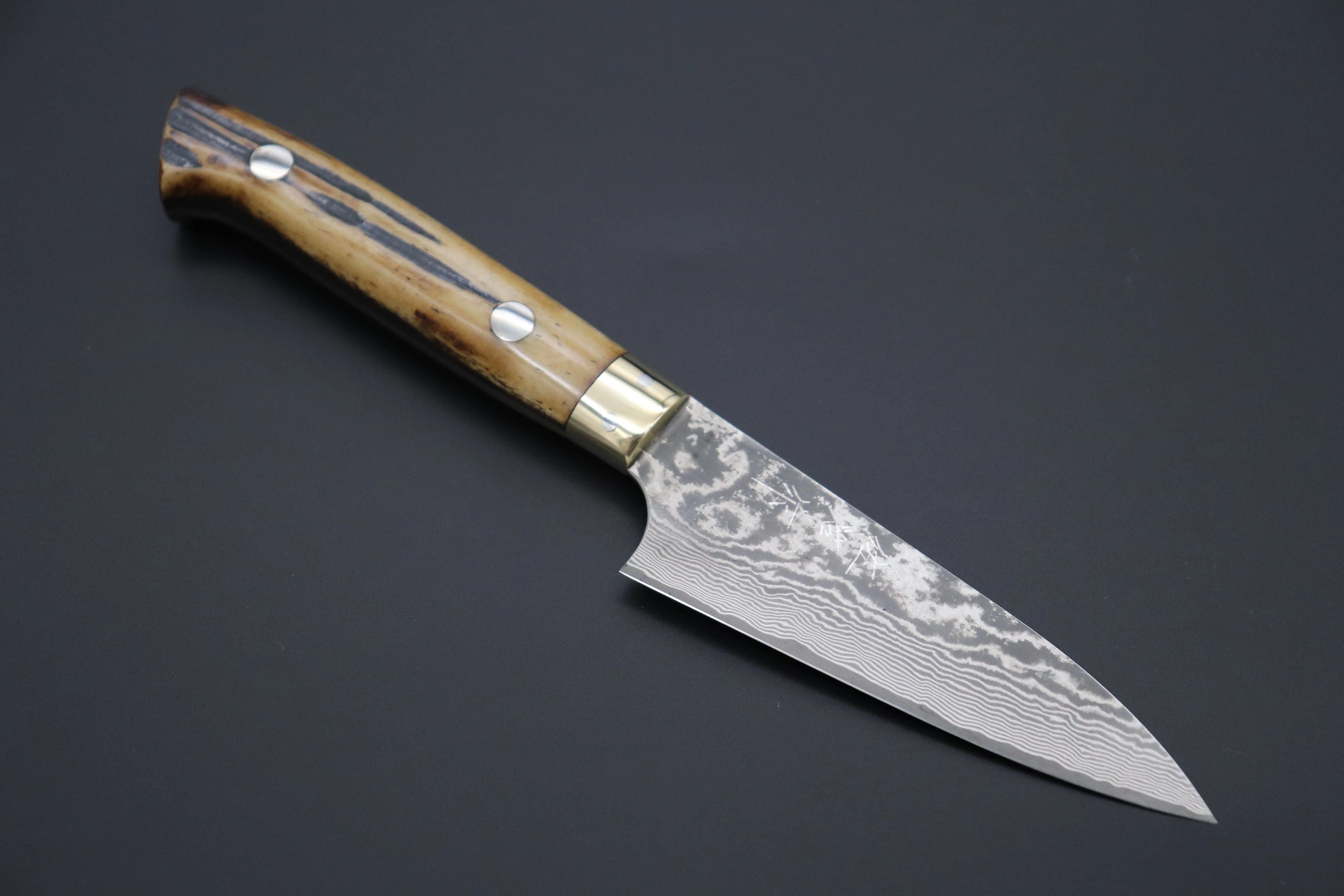 Takeshi Saji VG-10 Custom Damascus Wild Series Paring 90mm (3.5inch, Stag Bone Handle)ST-1P