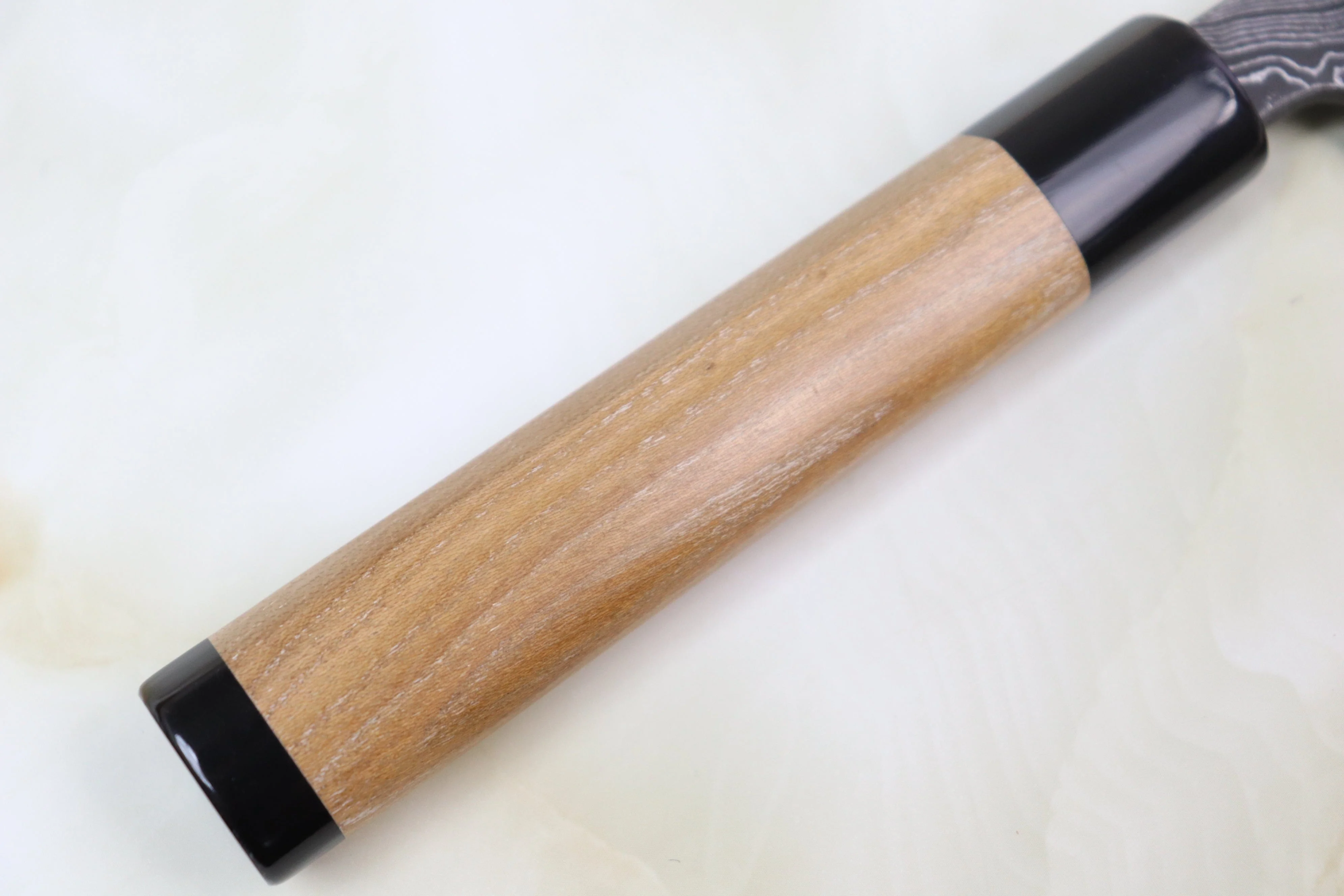Tsukasa Hinoura Custom Knife "Unryu-Mon" TH-12 Wa Gyuto 240mm (9.4inch, Enjyu Wood Handle with Water Buffalo Horn Ferrule & Butt) - Image 7