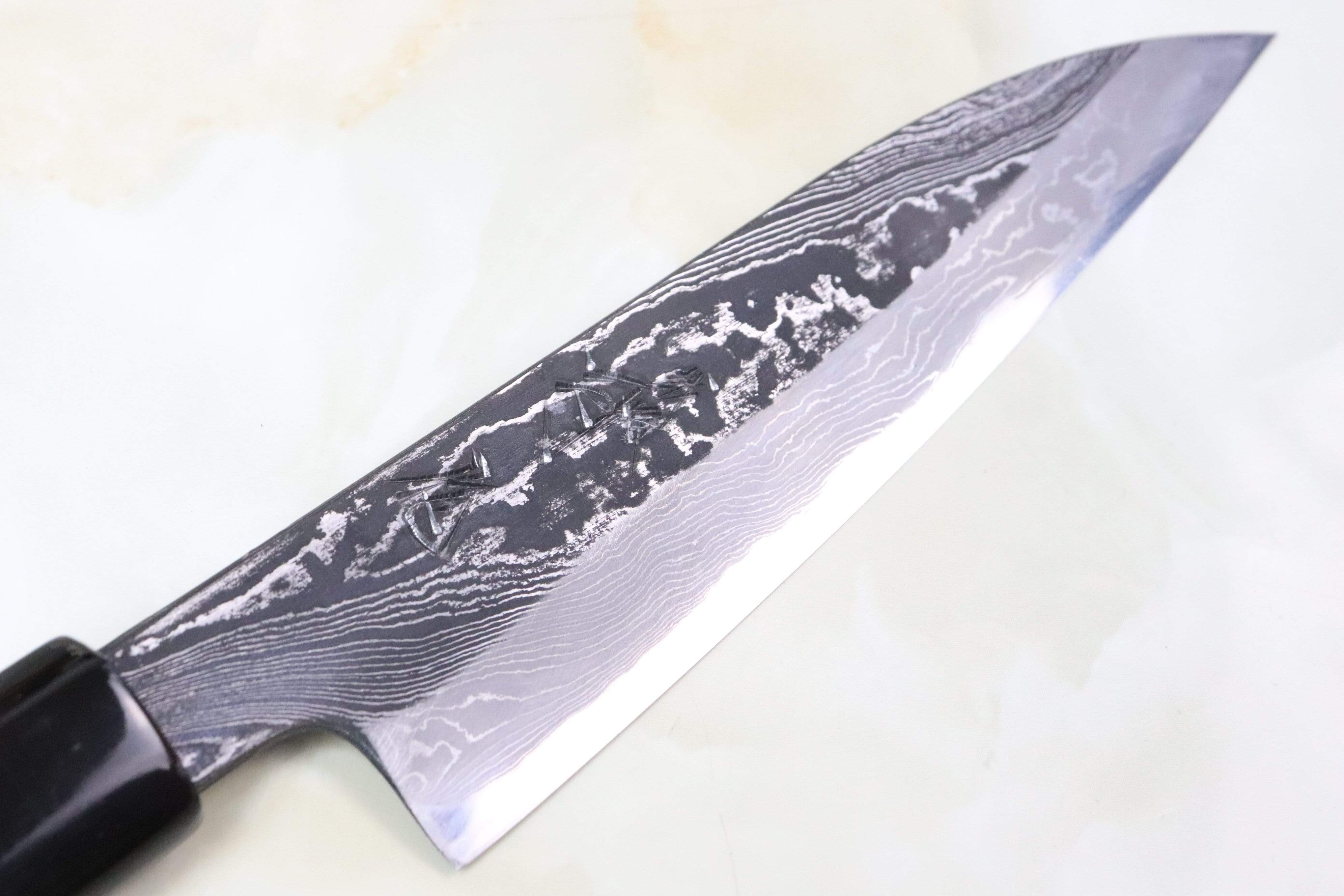 Tsukasa Hinoura Custom Knife "Unryu-Mon" Wa Petty 135mm (5.3 Inch, TH-7P, Enjyu Wood Handle with Water Buffalo Horn Ferrule & Butt) - Image 2