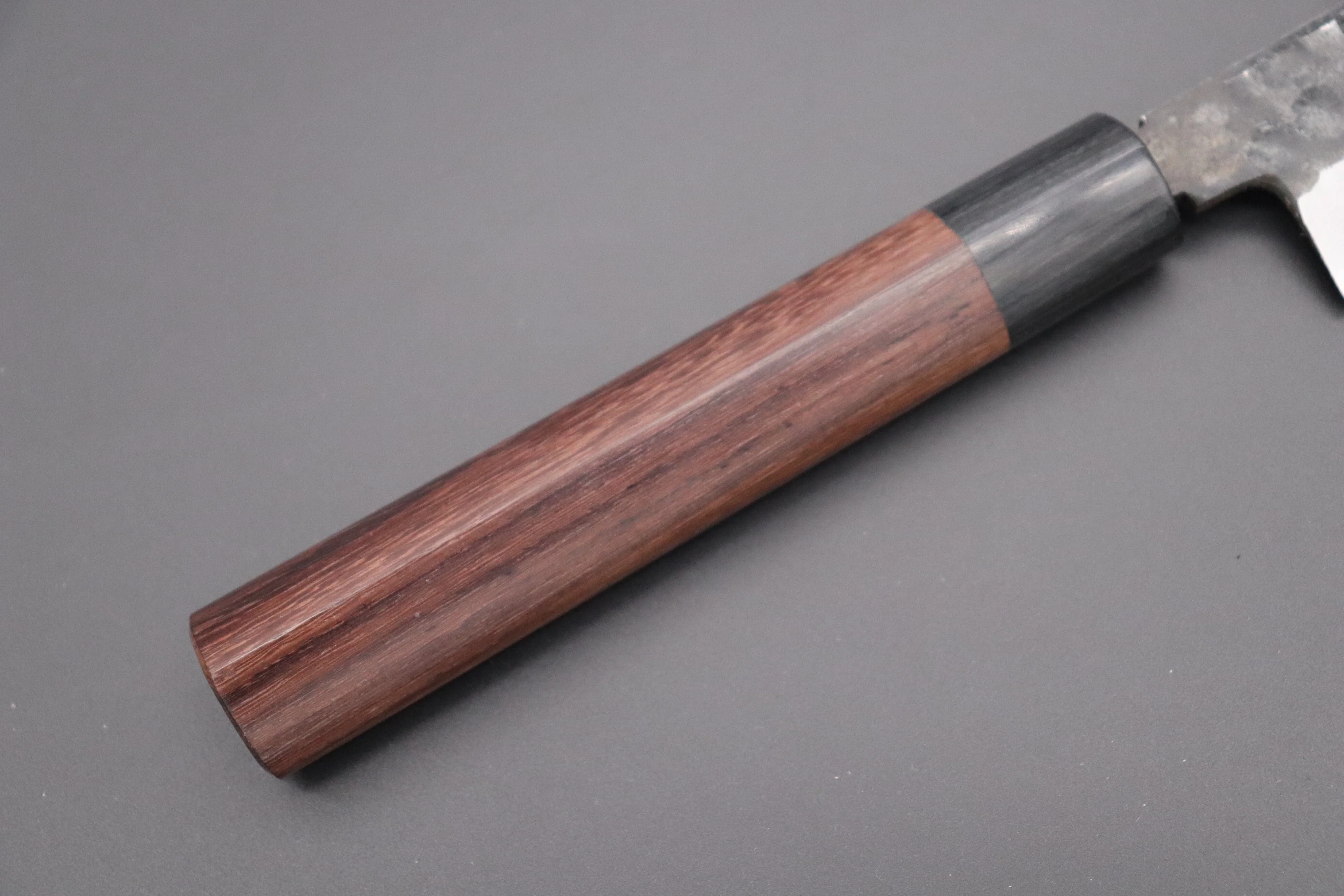 Fu-Rin-Ka-Zan Kurouchi White Steel No.2 Series Yanagiba (D Shaped Red-Sandal Wood Handle with Black Pakka Wood Ferrules, 240mm to 300mm, 3 sizes) - Image 3